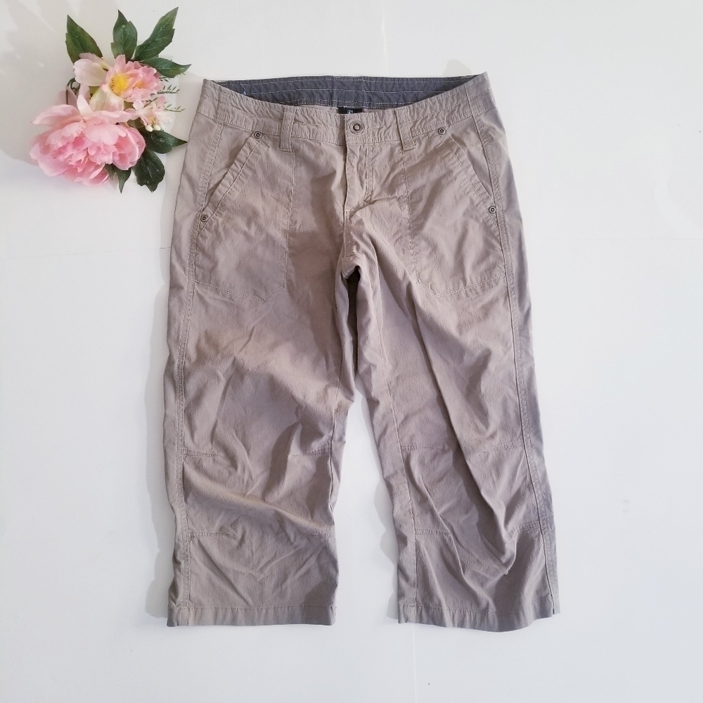 KÜHL Kendra Capri Pants Sage Lotus Embroidery 6